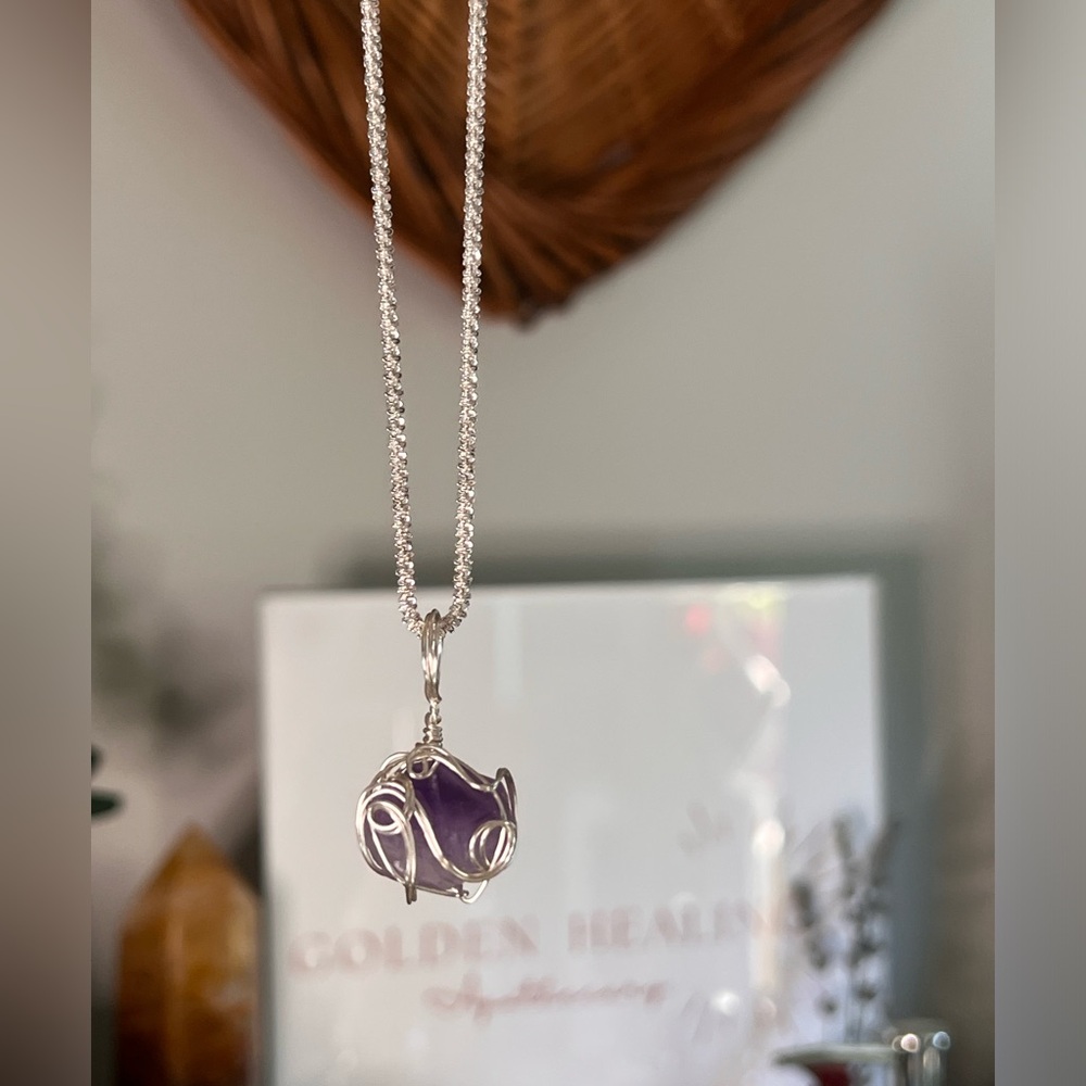 Raw Crystal Wire Wrapped Pendents💜Custom Orders Welcomed!